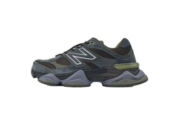 New Balance 9060 "Blacktop Dark Moss" Sneakers: Chunky Retro Streetwear
