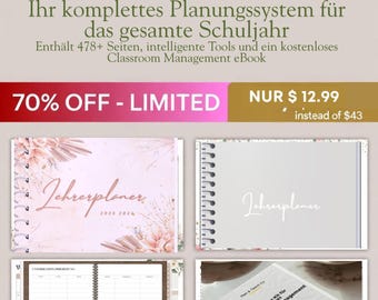 Teacher Planner Bundle 2025–2026 | Dated + Undated | 478+ Pages | Free Classroom Management eBook | 75% OFF