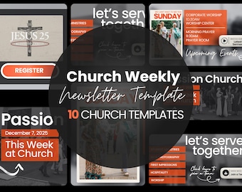 Church Newsletter Canva Template | Ministry Announcement Email ...