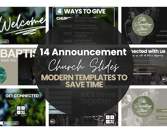 Modello Canva per diapositive di annunci per la chiesa / Presentazione del ministero (download digitale)