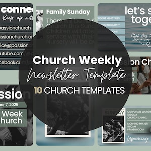 Kirche Newsletter Canva Vorlage | Minimatur-Ankündigungs-E-Mail für MailChimp formatiert