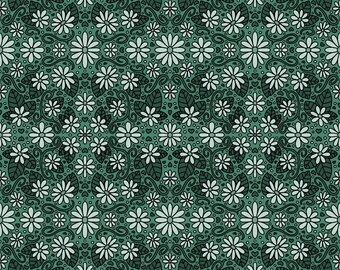 Daisy Repeating Pattern - Blue Green
