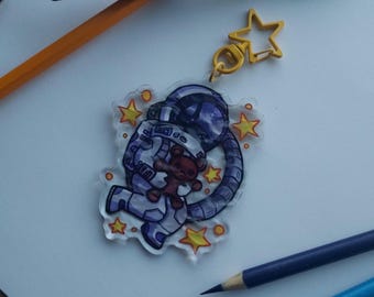 Astronaut Keychain (Ripple/Water Texture)