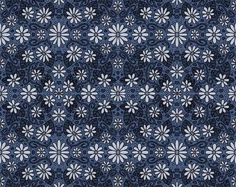 Daisy Repeating Pattern - Dark Blue