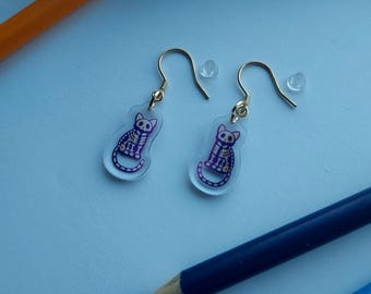 Skeleton Cat Earrings