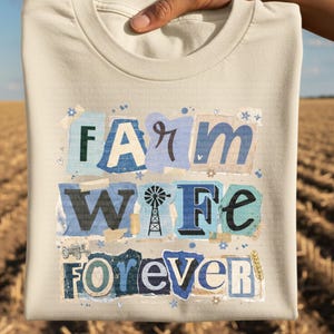 Farm Wive Forever PNG  | Trendy Farming Maximalistic Design  | Rustic Collage Letters |  Farm Sublimation T-Shirt Gift | Digital Download