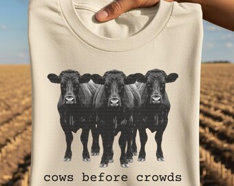 Cute Cow Western Country Tee PNG | Preppy Farm Lovers Westerner Aesthetic | Farming Funny Cow PNG | Cattle Rancher Gift | Digital Download