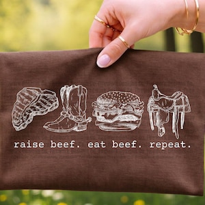 Eat Beef PNG | Minimalistic Western Meat Lover | Cattle Ranch Cowboy Graphics | Real Food Steak Burger | Trendy Aesthetic | Digital Download image 1