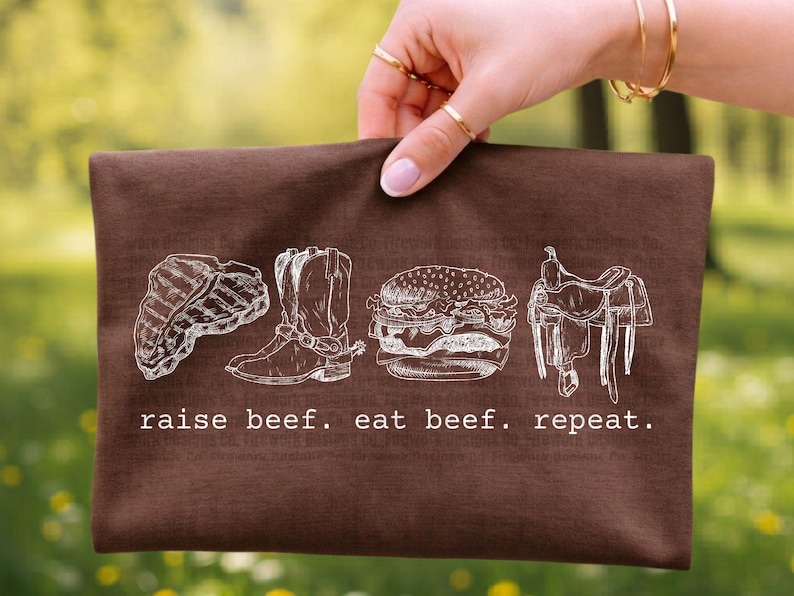 Eat Beef PNG | Minimalistic Western Meat Lover | Cattle Ranch Cowboy Graphics | Real Food Steak Burger | Trendy Aesthetic | Digital Download image 1