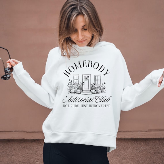 Homebody Antisocial Club PNG | Introvert Stay-At-Home Moms Graphic Tee | Trendy Aesthetics Design | Homebody Club Shirt | Digital Download