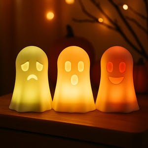 TeaLight Ghost Lamp – RGB Night Light with Remote | Halloween & Spooky Home Decor