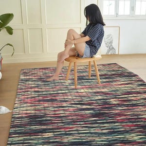 Handwoven Chunky Wool Rug: Handwoven Customizable Loop Pile, Modern teppich