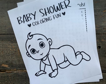 Download and Print Baby Shower Kids Coloring & Activity Pages