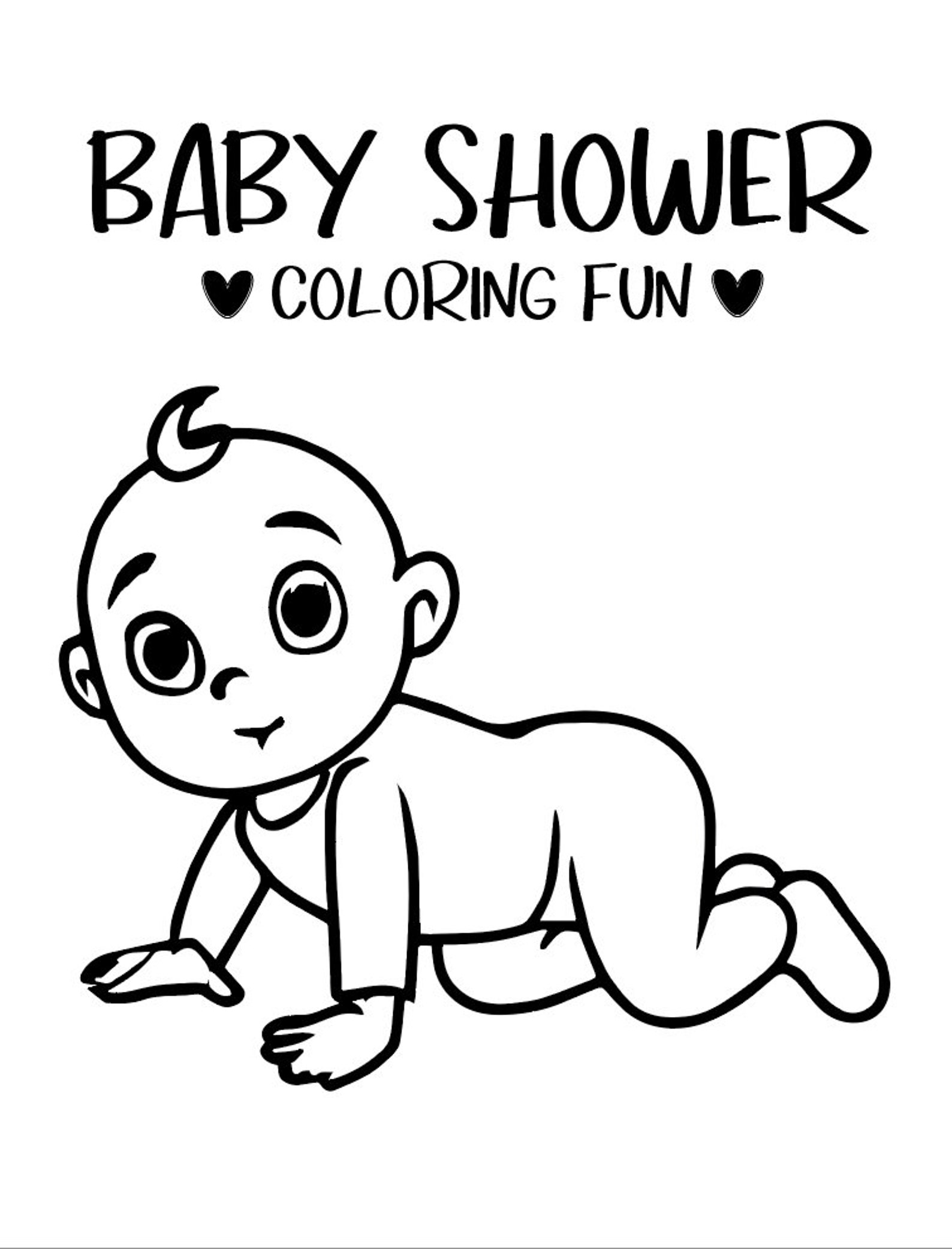 Download and Print Baby Shower Kids Coloring &amp; Activity Pages - Etsy