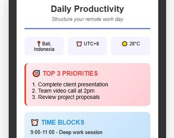 Remote Work & Travel Life Planner