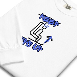 Skiing "Keep Tips Up" Graffiti Heavyweight Long-Sleeve Shirt