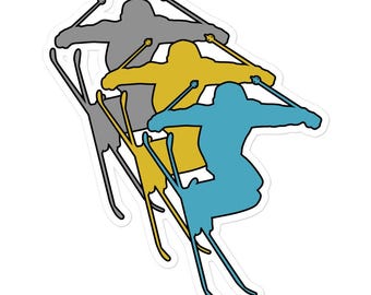 Pegatina de esquí troquelada en capas