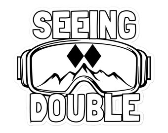 Pegatina troquelada "Viendo doble" de diamante doble negro