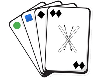 Imán troquelado de Ski The Cards