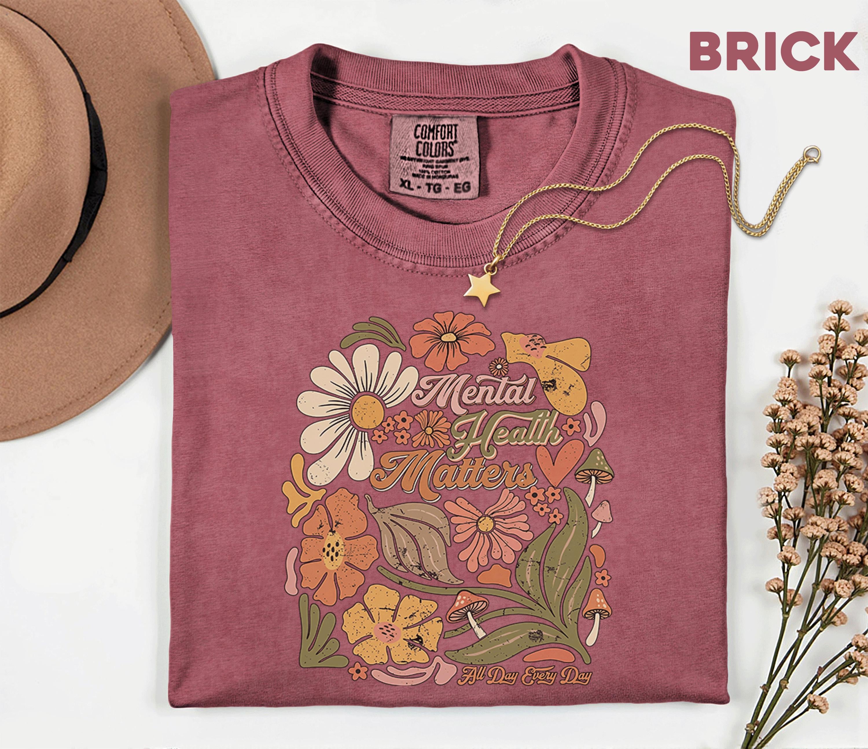 Comfort Colors® Mental Health Matters Floral Shirt Retro Boho Flower ...