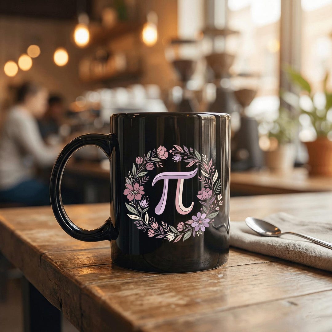 Floral Pi Mug Math Symbol With Flower Wreath Cute STEM Gift Coffee Cup ...