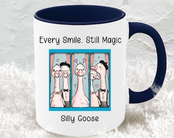 Every Smile Still Magic Silly Goose Mug, Cute Goose Couple Coffee Cup, Love Gift for Couple, Playful Romantic gift, Girlfriend Boyfriend Mug