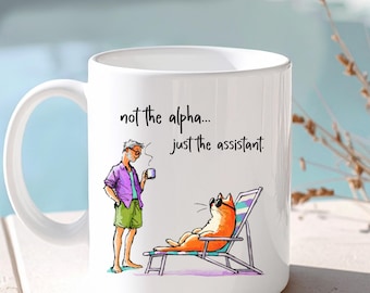 Funny Cat mug for Cat father, Boyfriend Birthday cat owner gift, Sarcastic Pet Dad Gift, Office Coffee lover mug, Father's Day cat lover art