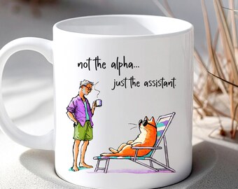 Funny Cat mug for Cat father, Boyfriend Birthday cat owner gift, Sarcastic Pet Dad Gift, Office Coffee lover mug, Father's Day cat lover art