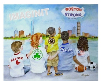 Boston Strong-Boys and Girls-Different Ethnicities -  11x14 print