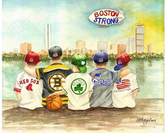 Boston Strong - 11x14 - Watercolor Print