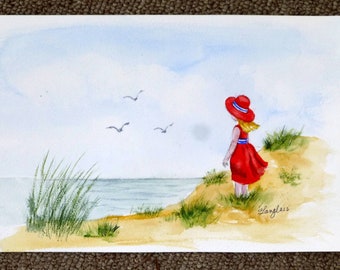 Looking out to Sea - Original Watercolor