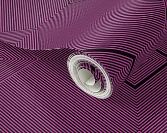 Papel tapiz geométrico morado moderno, caleidoscopio con diamante óptico llamativo