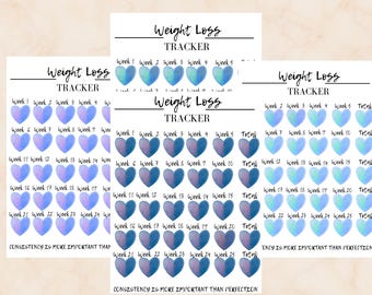 6 Month Weight Loss Tracker: Printable Weekly Log (PDF download)