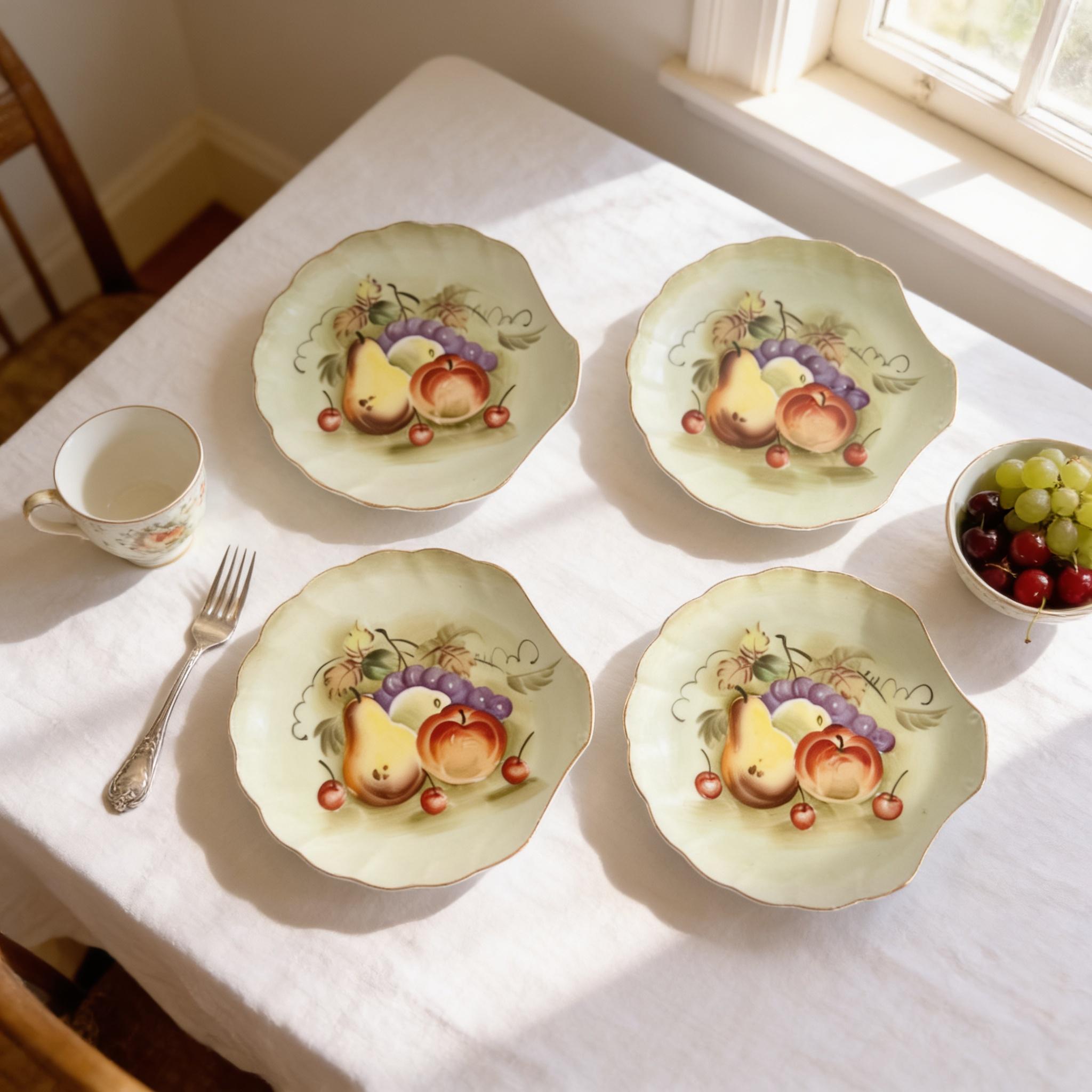 Hand Painted Fruit Plates Vintage - Etsy