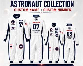 Personalized Astronaut Costume, Space Explorer Jumpsuit for Kids & Adults, Halloween Outfit