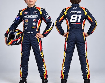 Personalized Youth Go Kart Racing Suit, Custom Karting Suit, Halloween Costume, Birthday Outfit