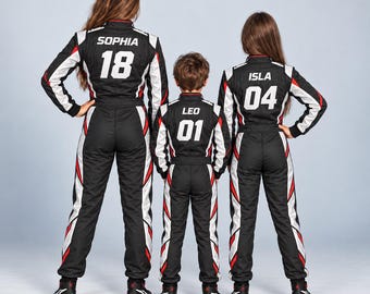 Kart Racing Suits for Family, Pit Crew Family Costume, Go Kart Racing Suit