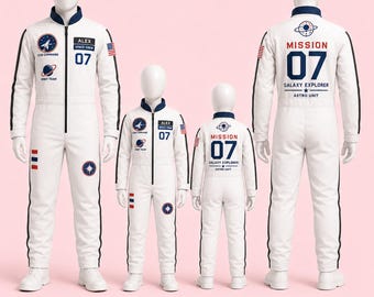 Tuta da astronauta personalizzata, costume da esploratore spaziale su misura, aggiungi la bandiera con il nome