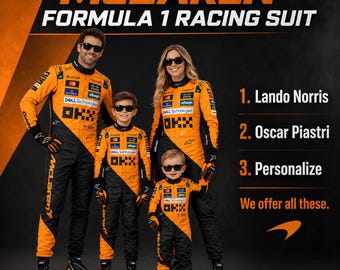 Lando Norris Suit, Oscar Piastri Suit, Personalize Your Suit, Formula 1 Racing Suit for Kids & Adults