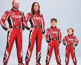 Family Matching Racing Suits, Go Kart Racing Suit, Pit Crew Family Set