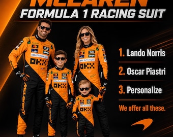 Lando Norris Oscar Piastri Personalized Formula 1 Racing Suit Kids Adults