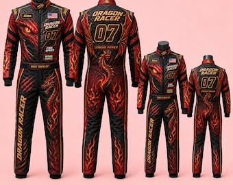 Drachenrennanzug, Kinder Erwachsene Fire Geschwindigkeitskostüm, anpassbarer Fantasy Racer Overall