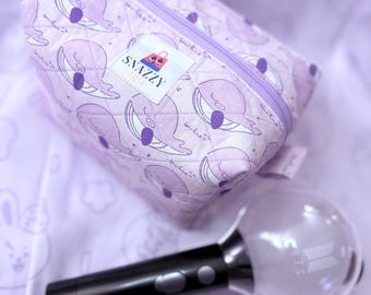 Borahae Whale Quilted Boxy Travel Kit/ Toiletry Bag