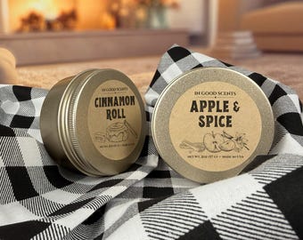 2oz Hand Poured Coconut Soy Scented Candles, Handmade Relaxing Mothers Day Gift Rose Gold Tin, FREE Scent Card Variety Premium Fragrance Oil