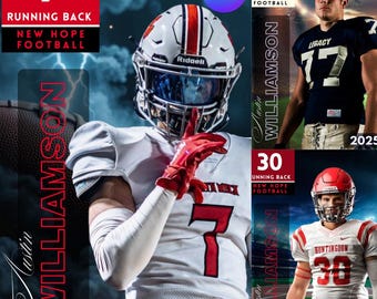 Football Poster Canva Template | Sports Digital Backdrop (Editable)