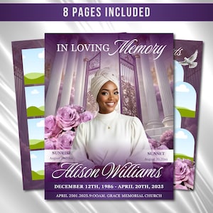 8-seitiges Trauerprogramm (Canva, PDF)