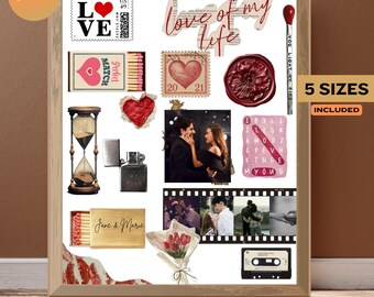 Matchbook Poster Template | Anniversary Gift, Printable Wall Art (Digital Download)