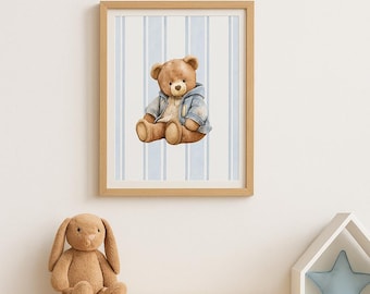Teddy Bear Nursery Wall Art | Digital Download Baby Room Decor