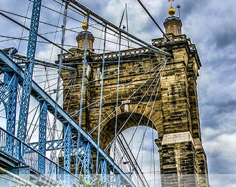 Roebling Bridge, 8x10 print of The Roebling Bridge, Roebling Bridge Cincinnati, 8x10 Photo of The Roebling Bridge, Fine Art Print