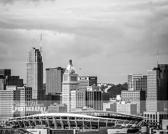 Cincinnati In Monochrome, City of Cincinnati, Cinci, Cincinnati in Black and White, 8x10 print of Cincinnati, 8x10 Photo of Cincinnati,